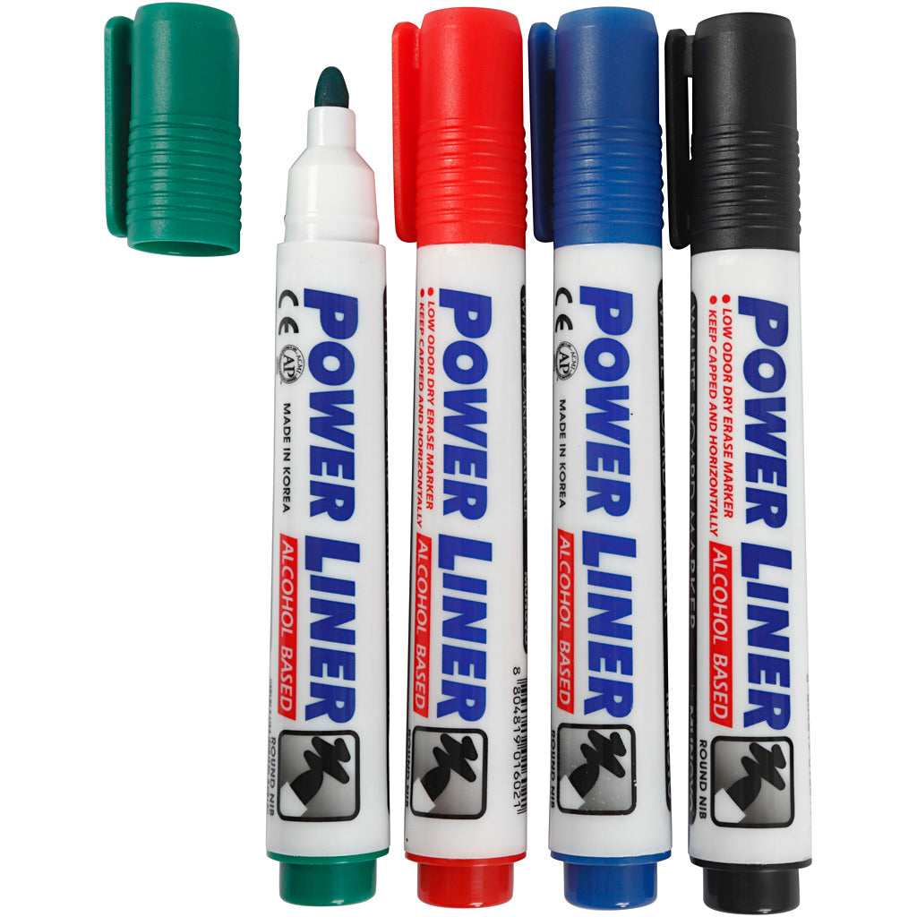 Rotuladores para pizarra blanca negro línea 4 mm — 4 ud (1 pack)