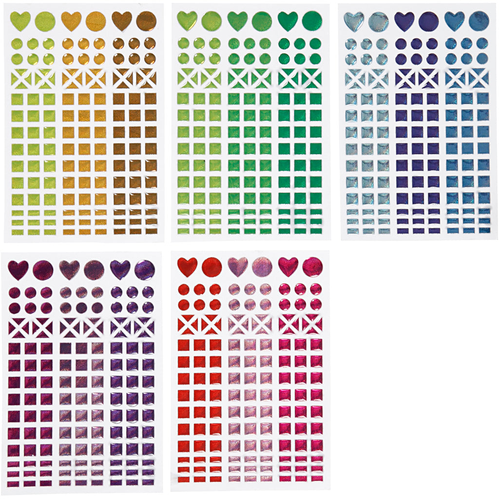 Pegatinas de mosaico colores surtidos 11x16.5 cm — 10 hojas (1 pack)