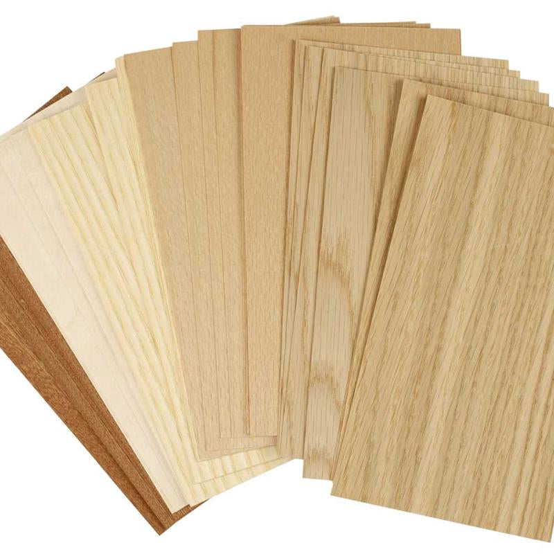 Chapa de madera 12x22 cm — 30 hojas surt. (1 pack)