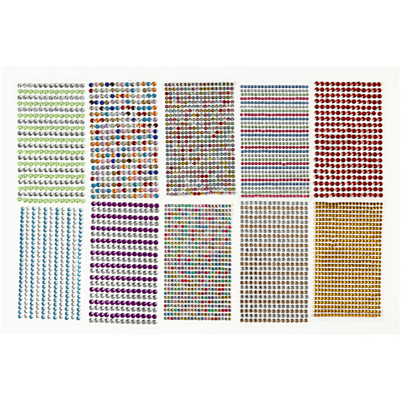 Estrás colores surtidos 16x9.5 cm — 10 hojas (1 pack)