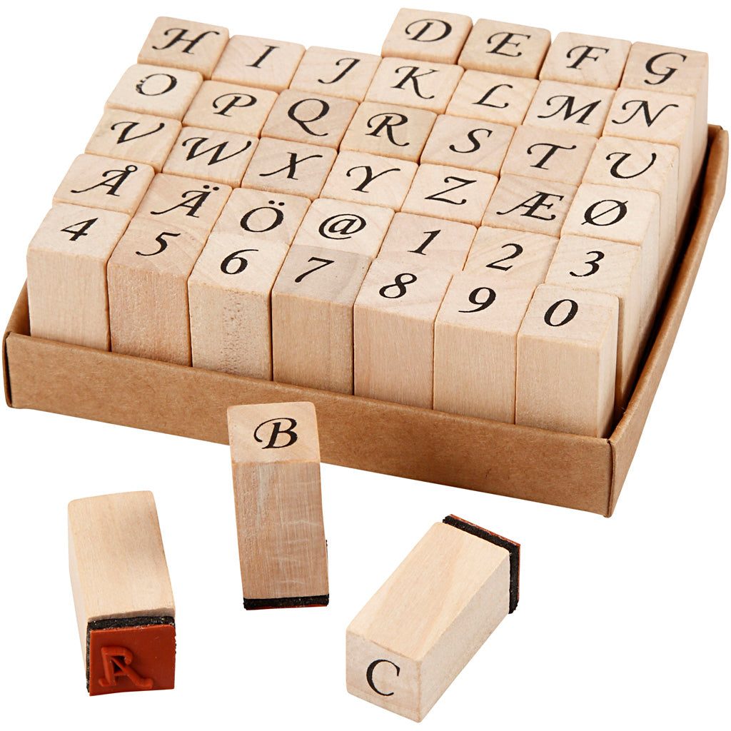 Set de sellos de madera 13x13 mm