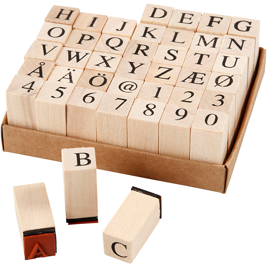Set de sellos de madera 13x13 mm