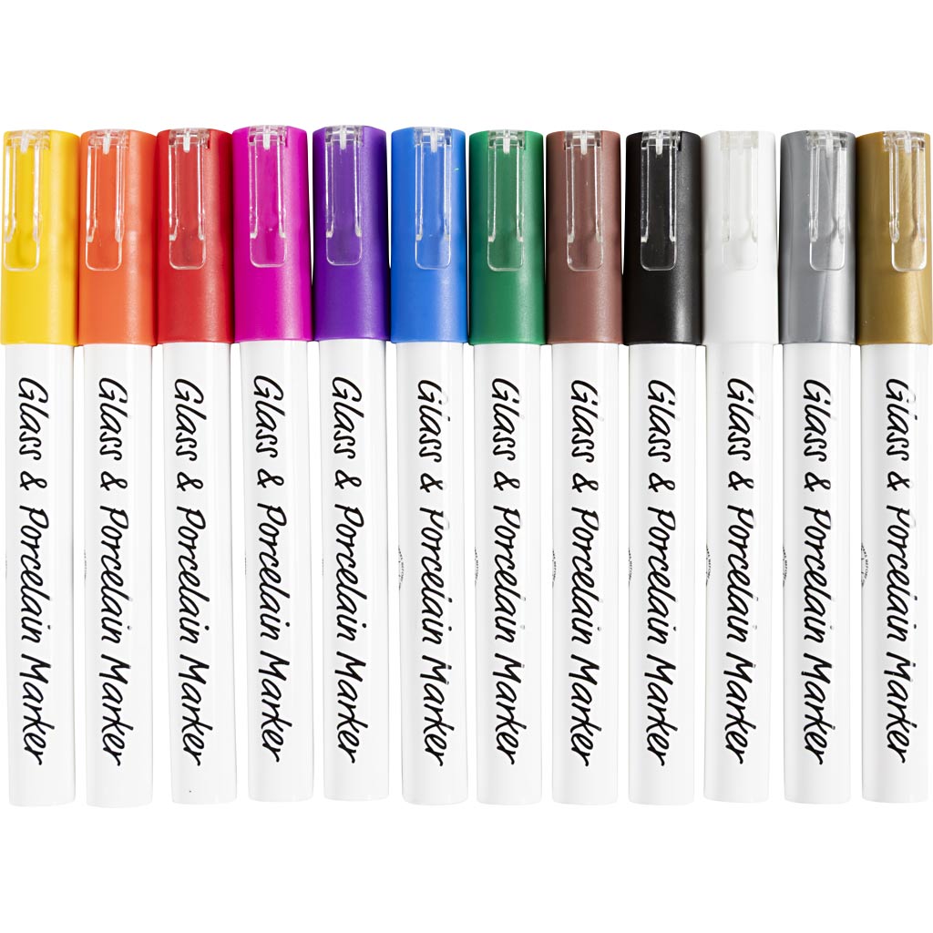 Rotulador para vidrio y porcelana colores surtidos línea 1-2 mm — 12 ud (1 pack)