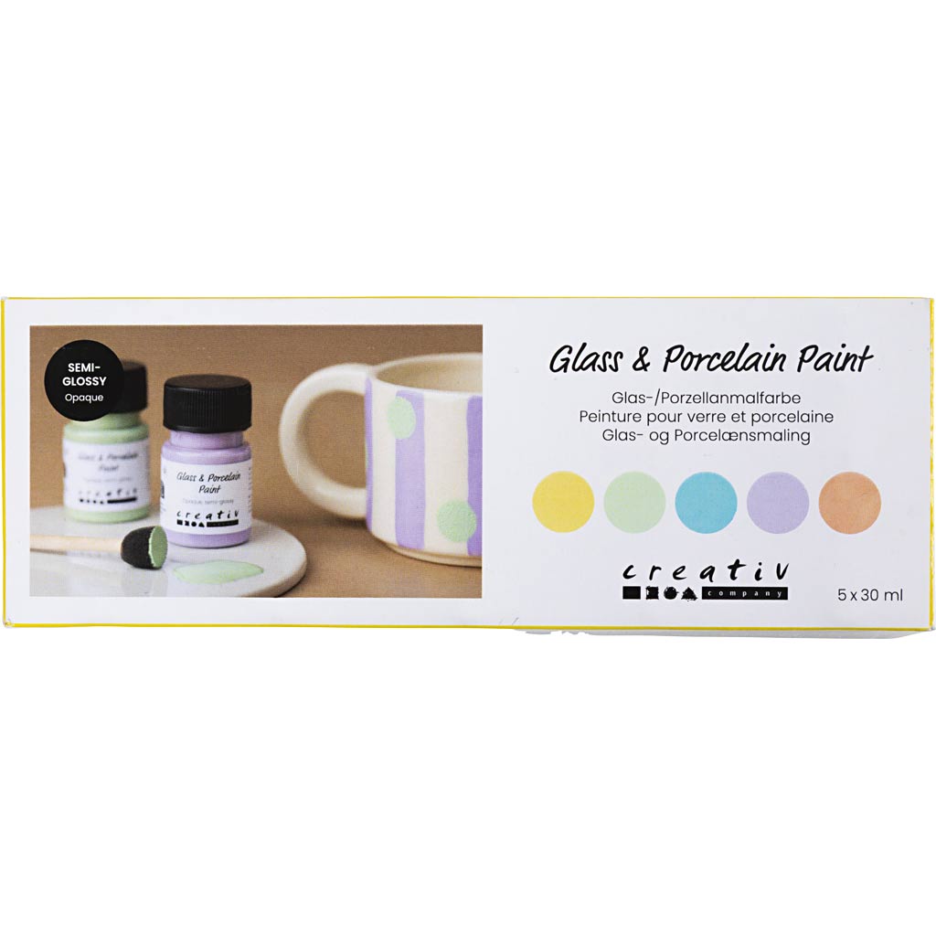 Pintura para vidrio y porcelana colores pastel 30 ml
