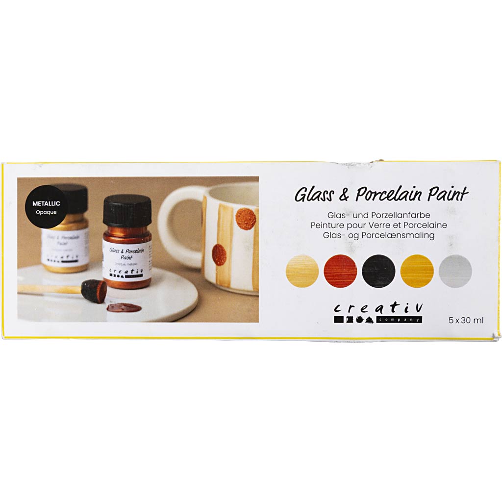 Pintura para vidrio y porcelana metalizado 30 ml