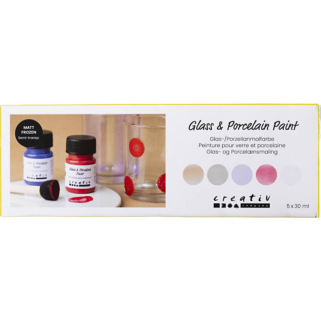 Pintura para vidrio y porcelana colores pastel 30 ml