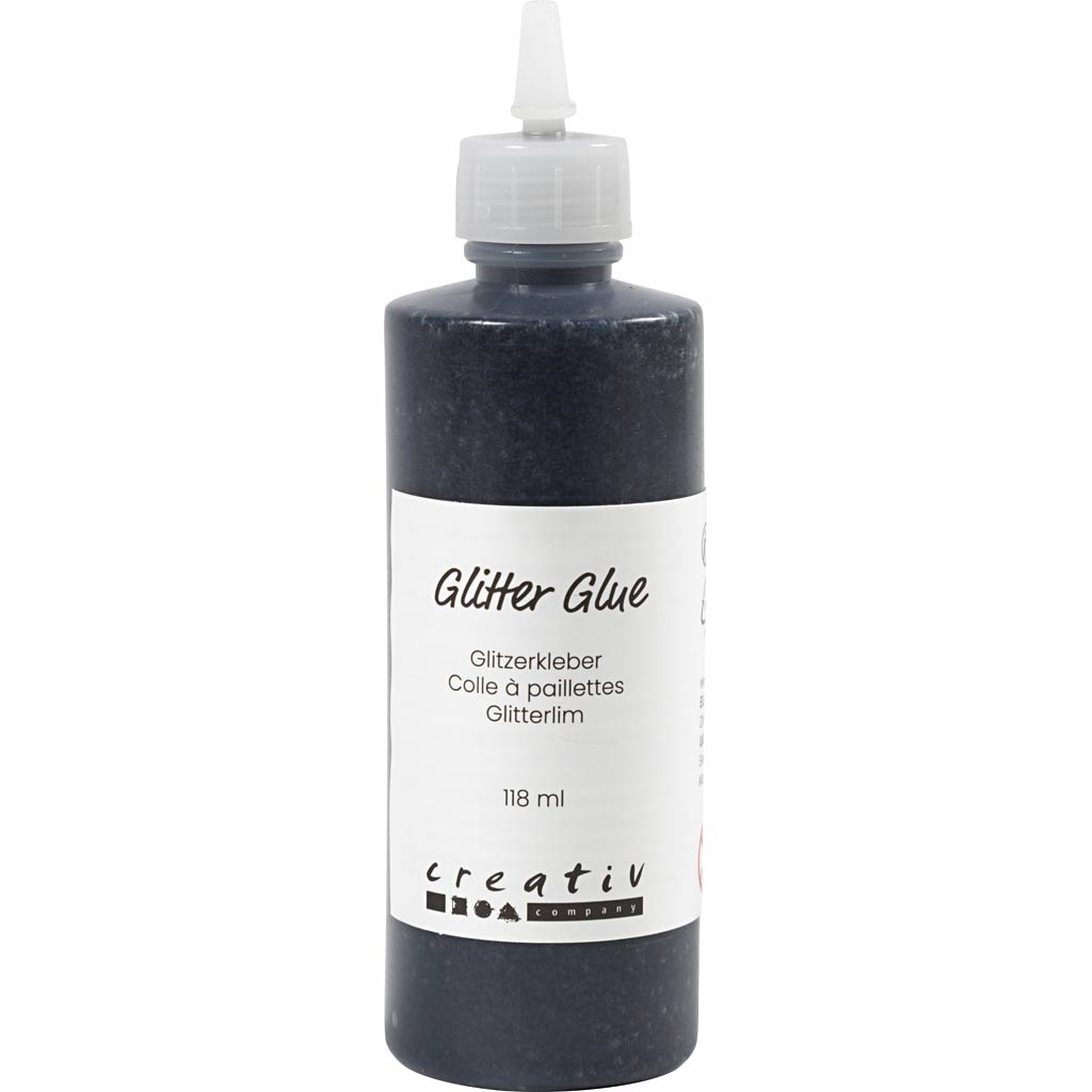 Cola con purpurina negro 118 ml