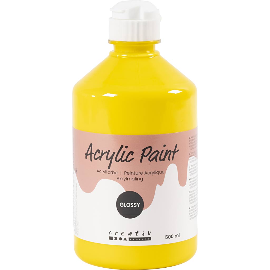 Pintura acrílica brillante amarillo 500 ml