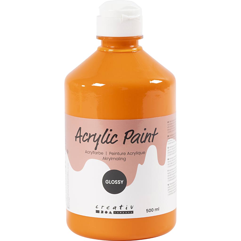Pintura acrílica brillante naranja 500 ml