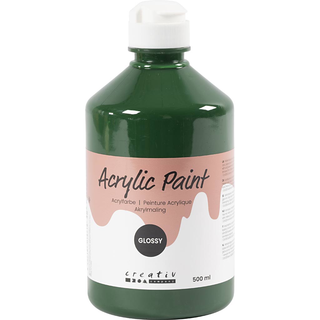 Pintura acrílica brillante verde oscuro 500 ml