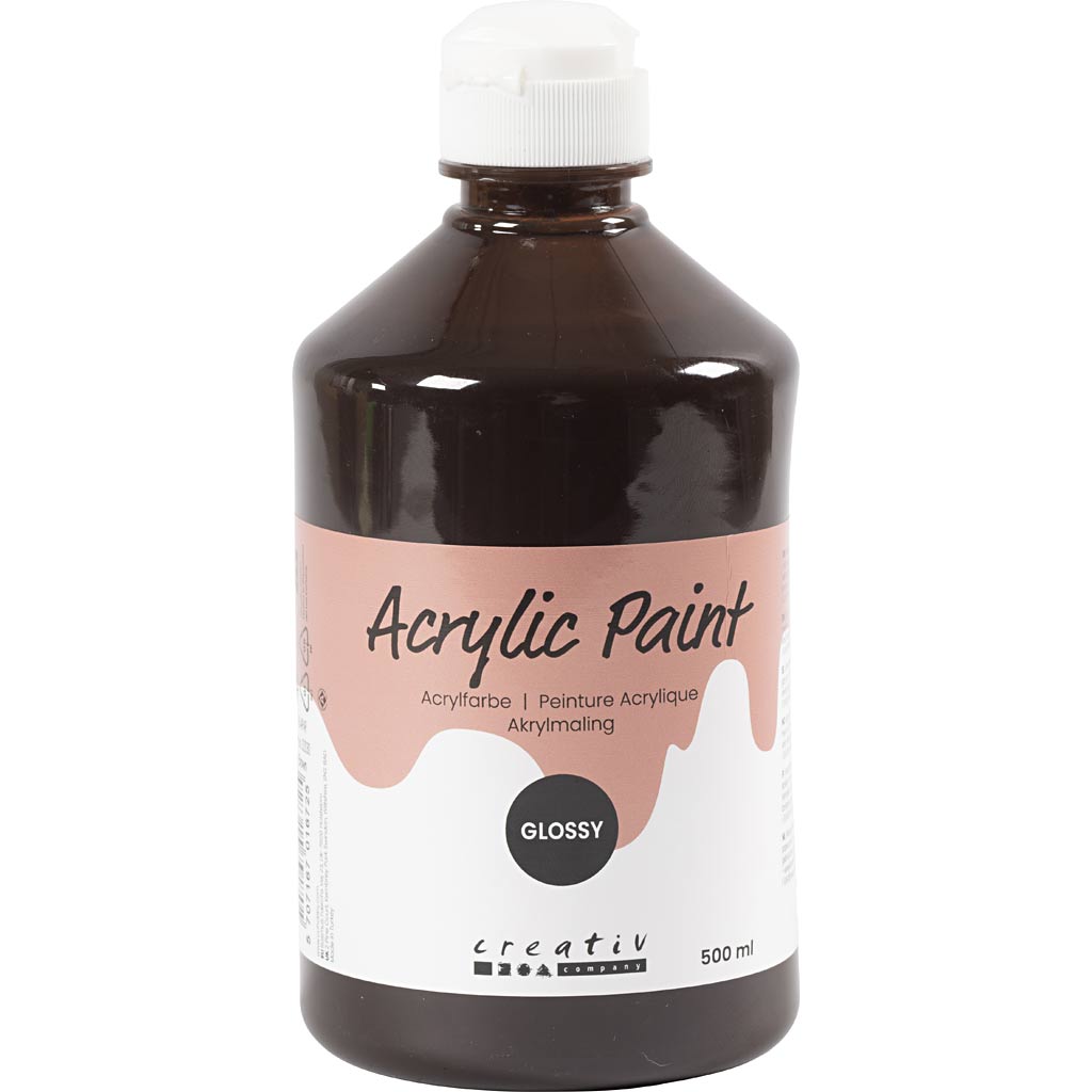 Pintura acrílica brillante marrón 500 ml