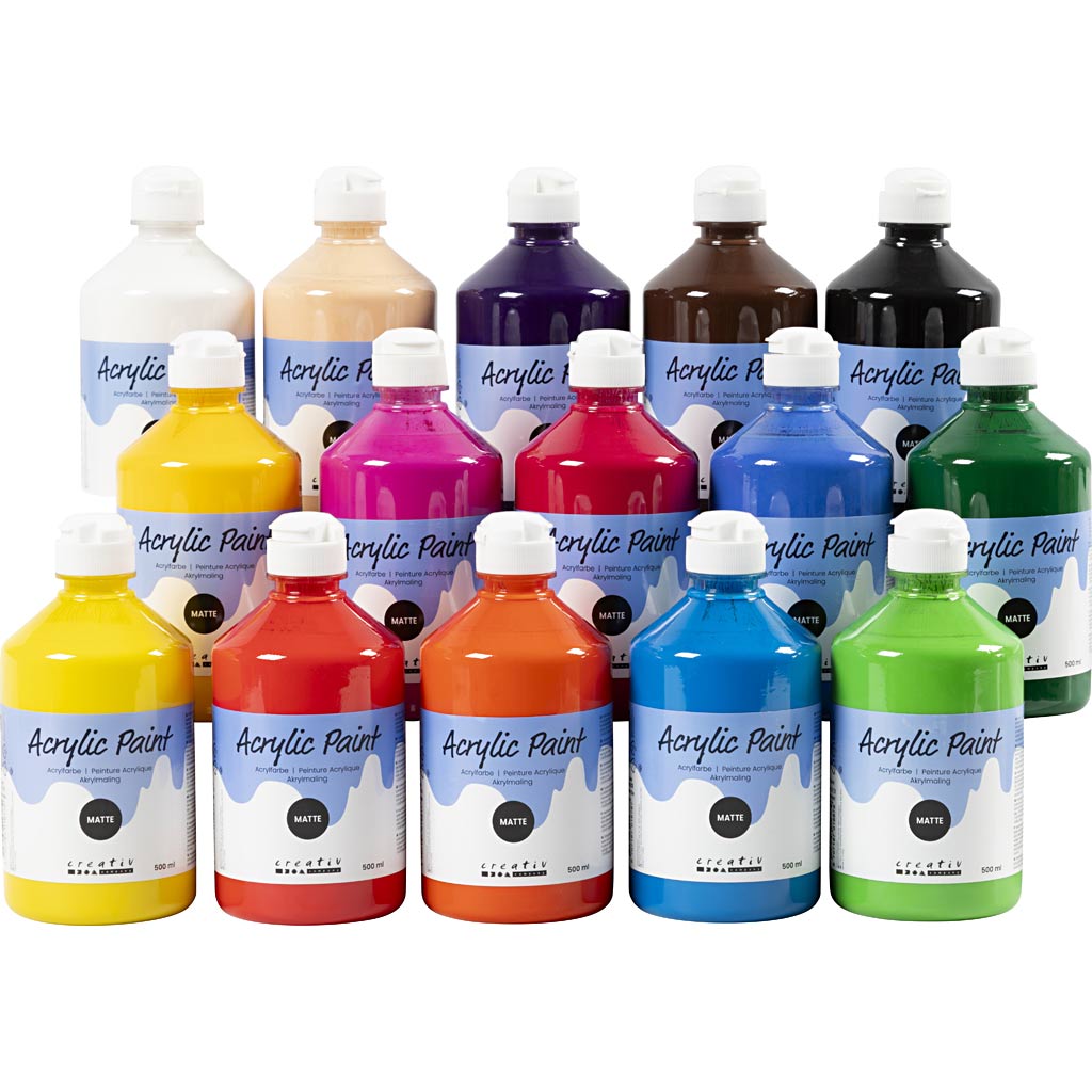 Pintura acrílica mate colores surtidos 500 ml