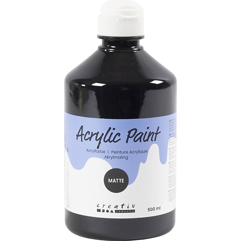 Pintura acrílica mate negro 500 ml