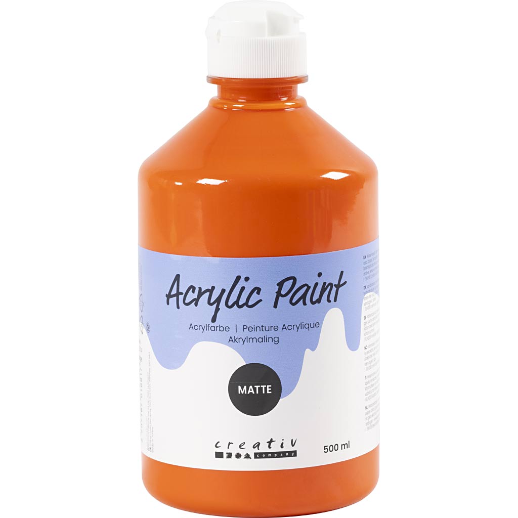 Pintura acrílica mate naranja 500 ml