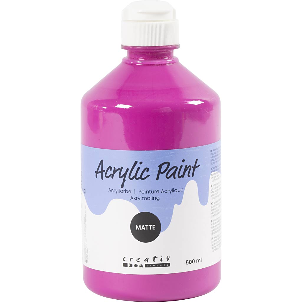 Pintura acrílica mate rosa 500 ml