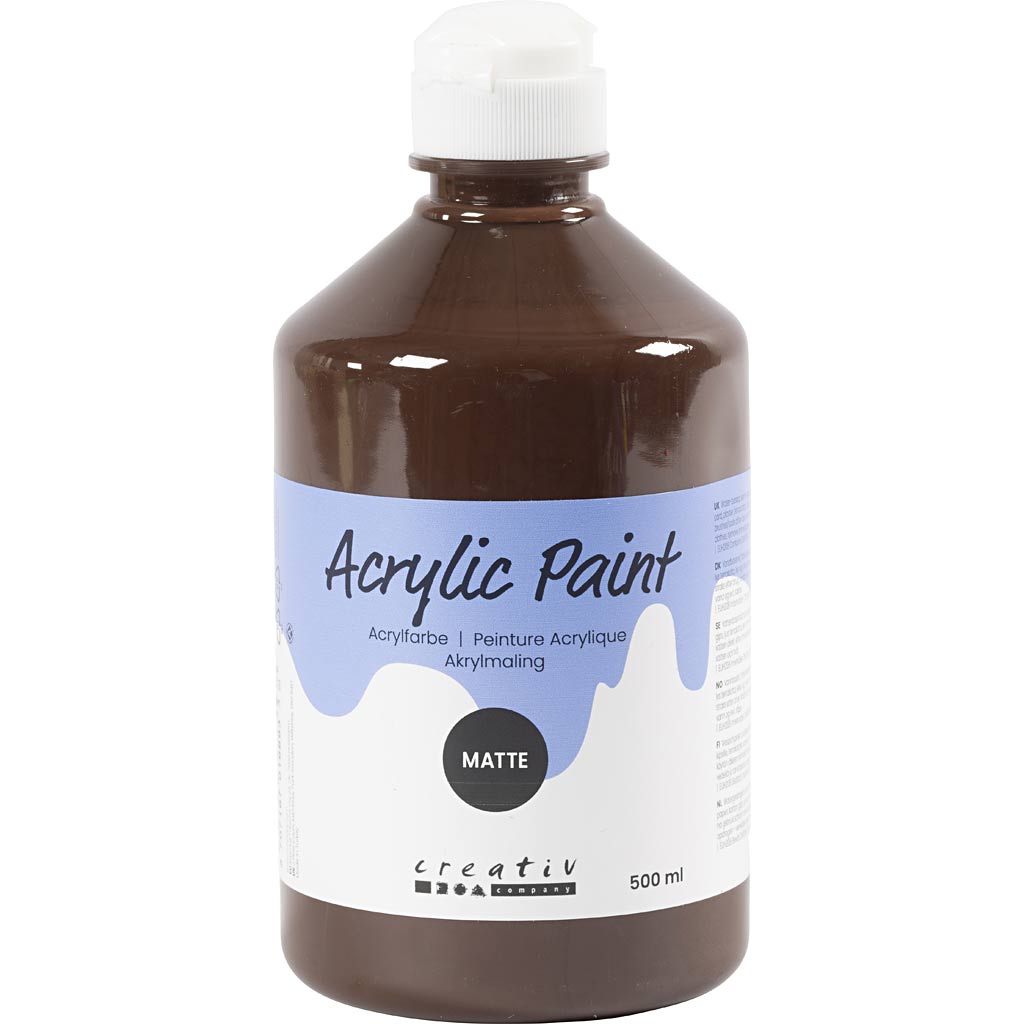 Pintura acrílica mate marrón 500 ml