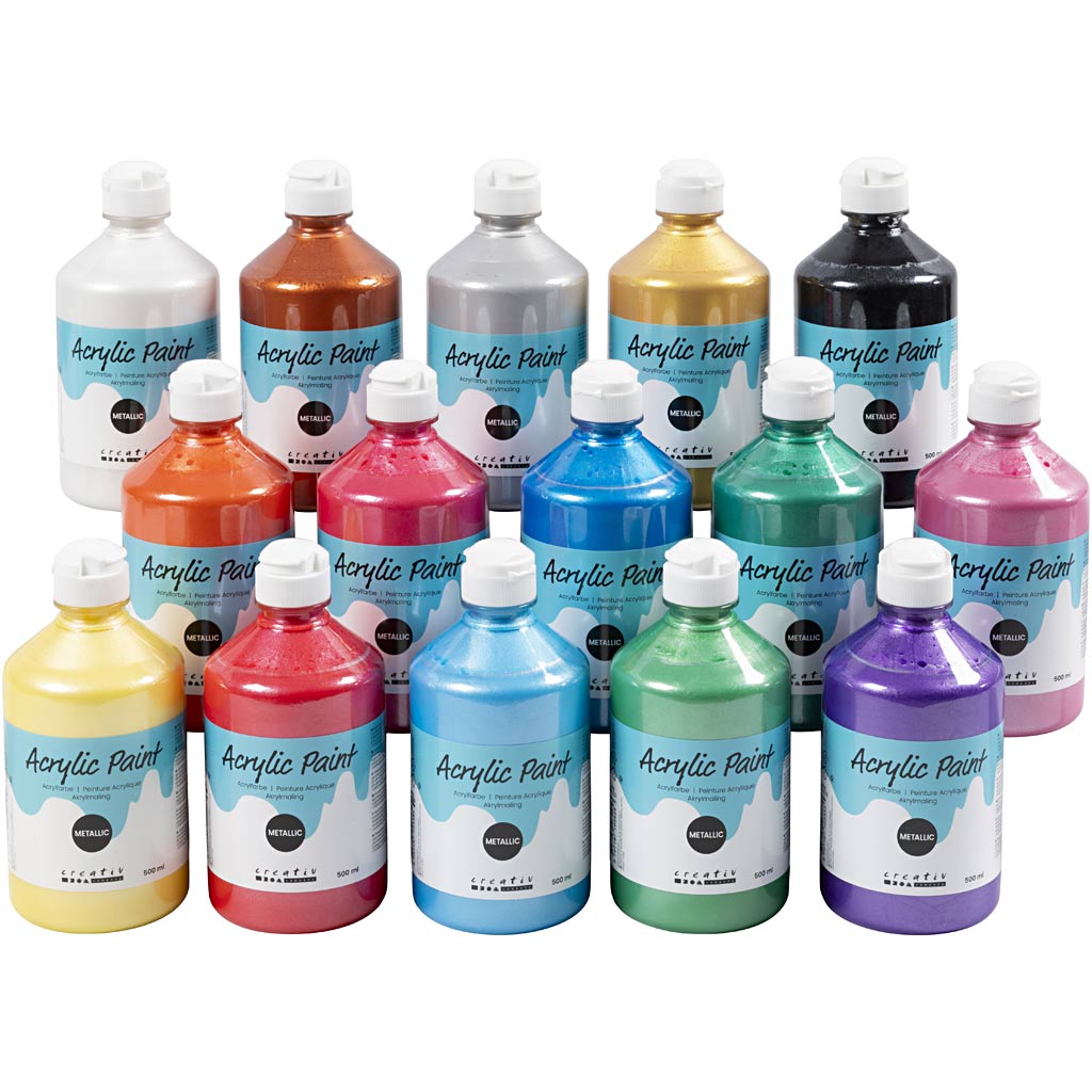 Pintura acrílica metalizada colores surtidos 500 ml