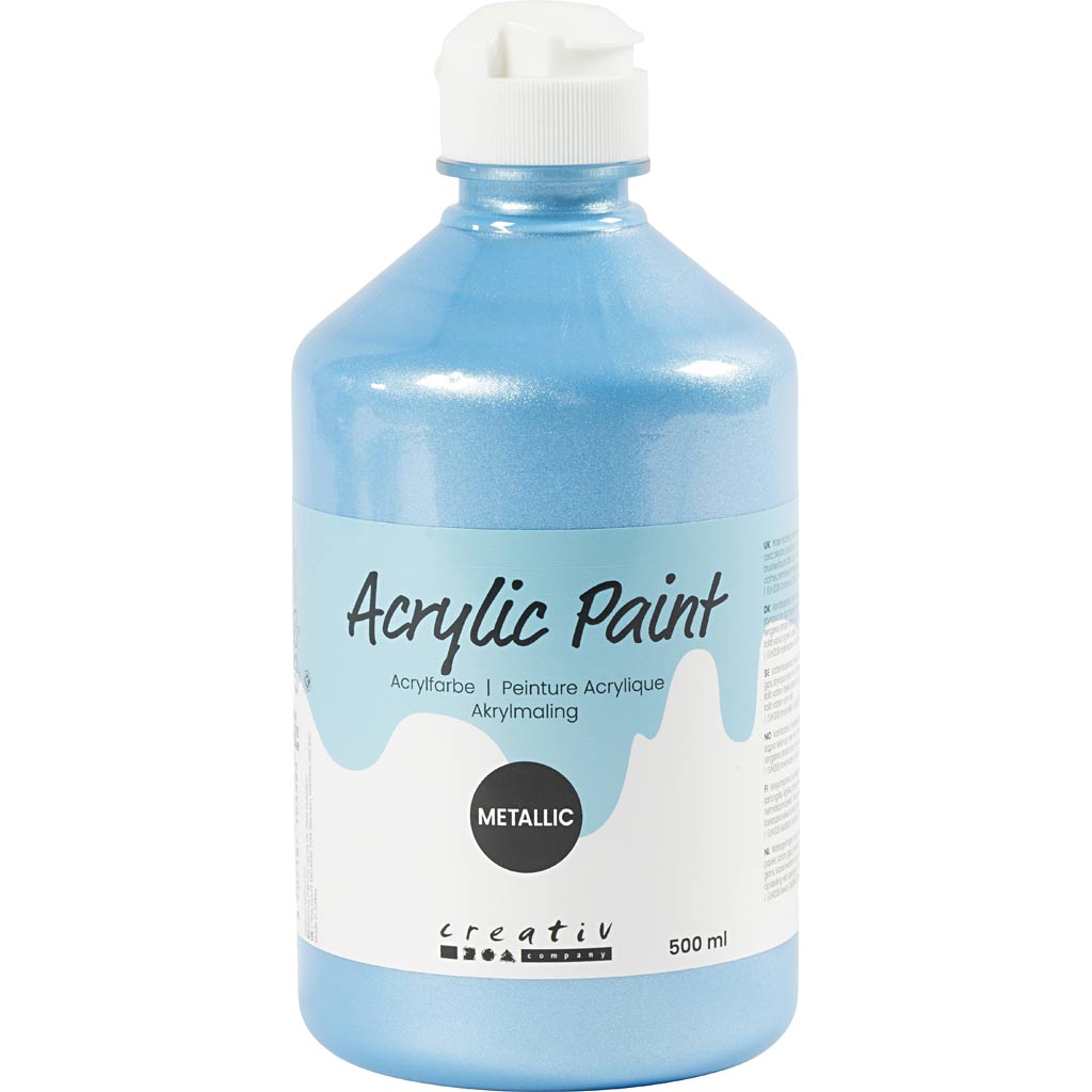 Pintura acrílica metalizada azul claro 500 ml