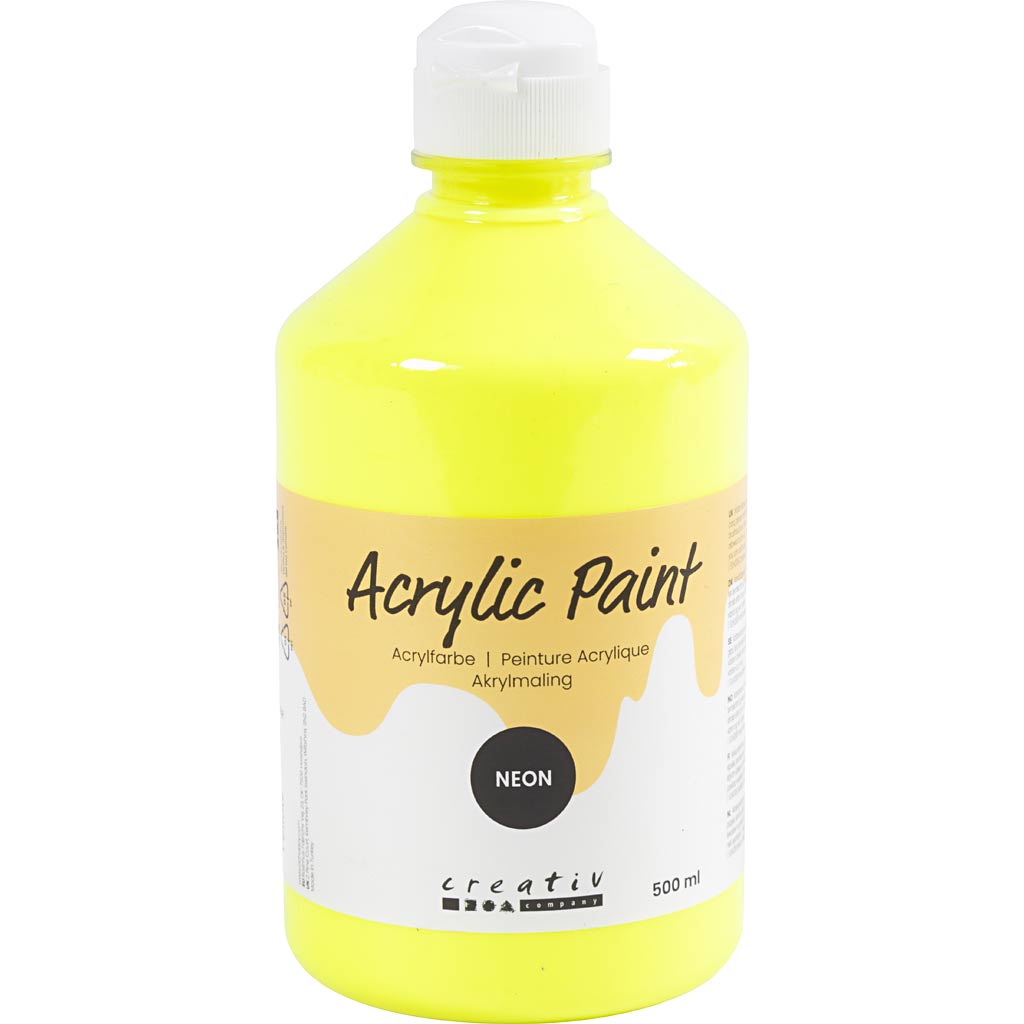 Pintura acrílica neón amarillo 500 ml