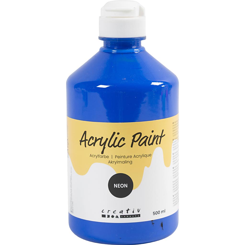 Pintura acrílica neón azul 500 ml