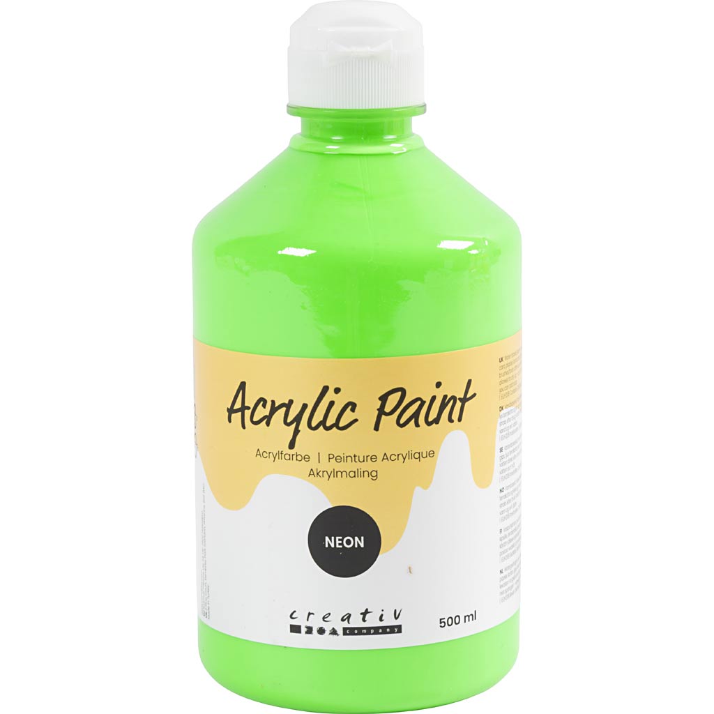 Pintura acrílica neón verde 500 ml