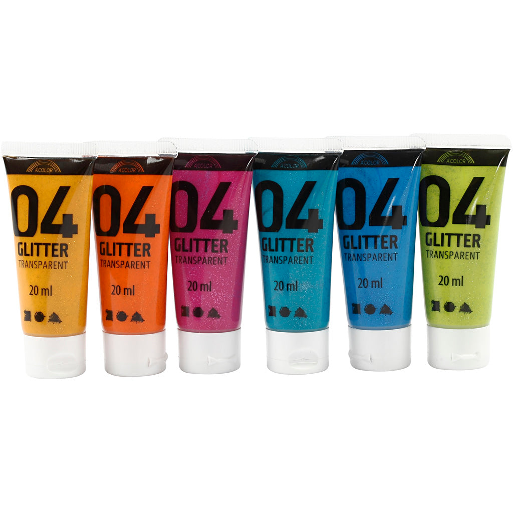 Pintura acrílica con purpurina colores surtidos 20 ml