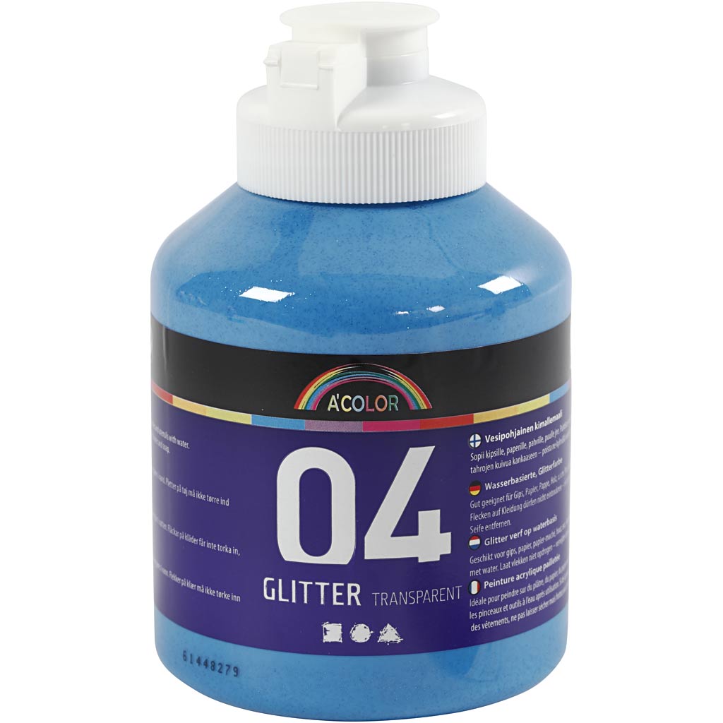 Pintura acrílica con purpurina azul 500 ml