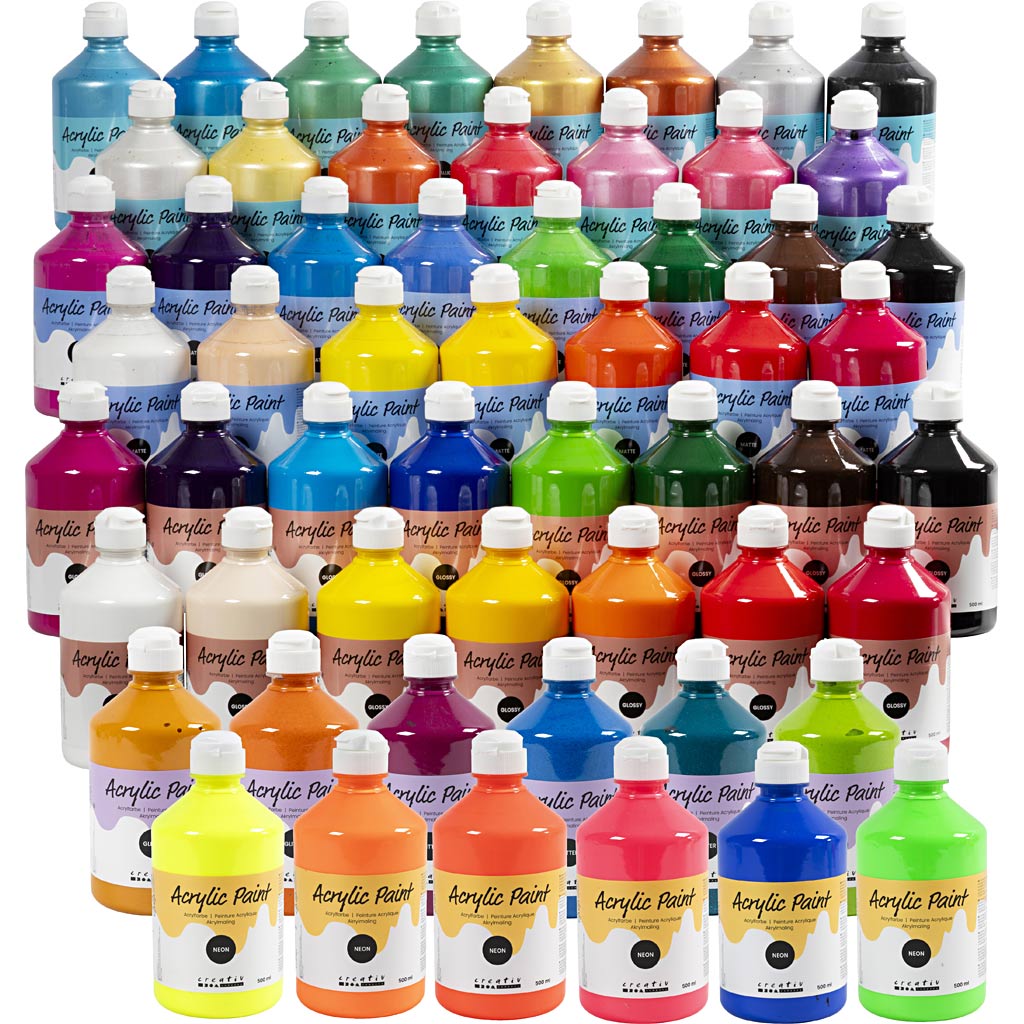 Pintura acrílica colores surtidos 500 ml