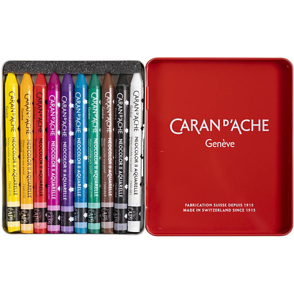 Ceras Caran d'Ache Neocolor II colores surtidos L: 10 cm — 10 ud (1 pack)