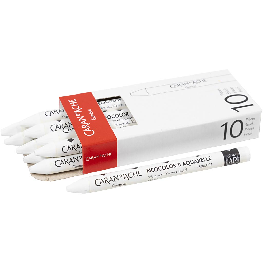 Ceras Caran d'Ache Neocolor II blanco L: 10 cm — 10 ud (1 pack)