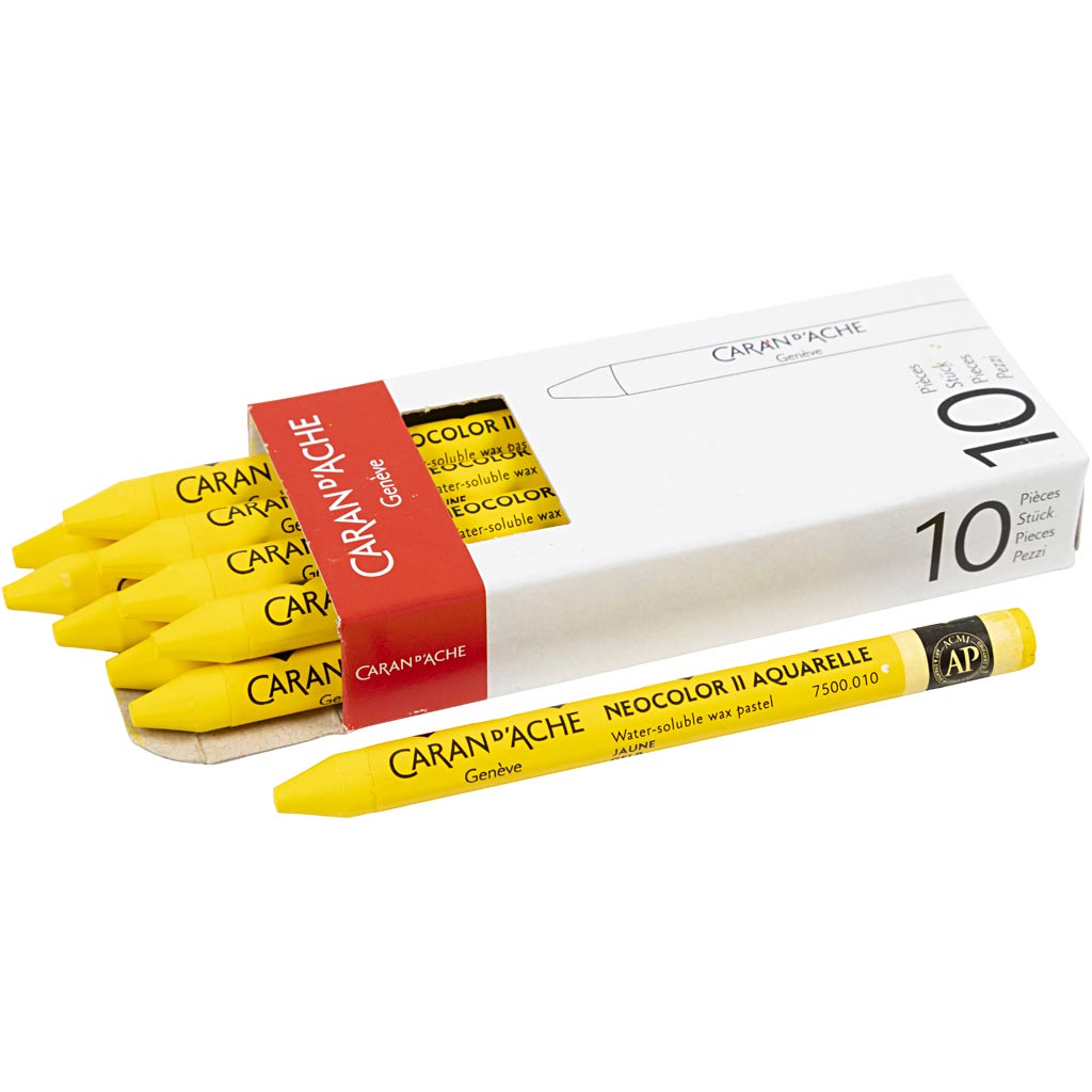 Ceras Caran d'Ache Neocolor II amarillo L: 10 cm — 10 ud (1 pack)