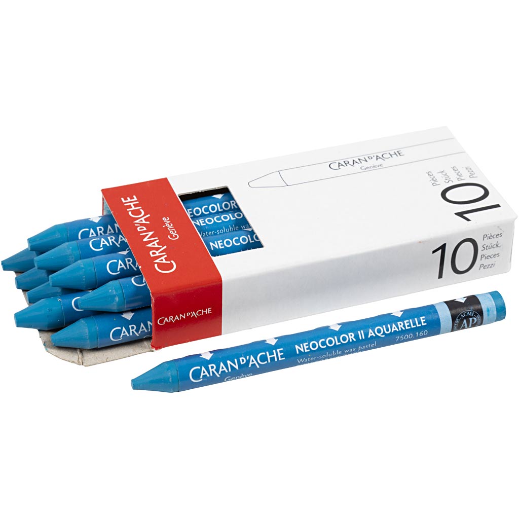 Ceras Caran d'Ache Neocolor II azul cobalto L: 10 cm — 10 ud (1 pack)