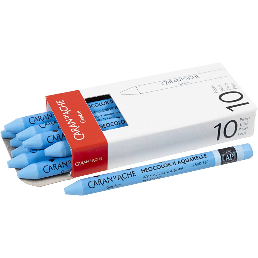 Ceras Caran d'Ache Neocolor II azul claro L: 10 cm — 10 ud (1 pack)