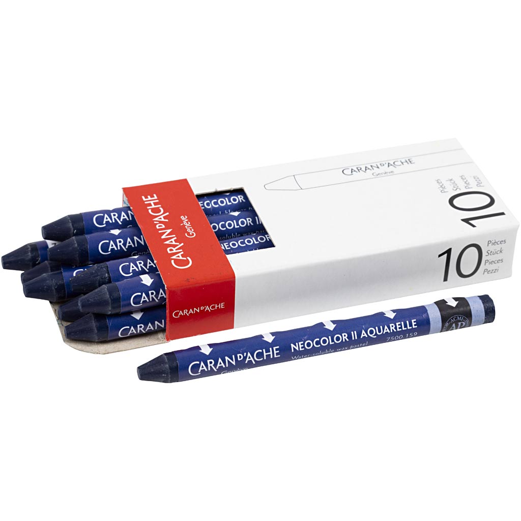 Ceras Caran d'Ache Neocolor II azul L: 10 cm — 10 ud (1 pack)
