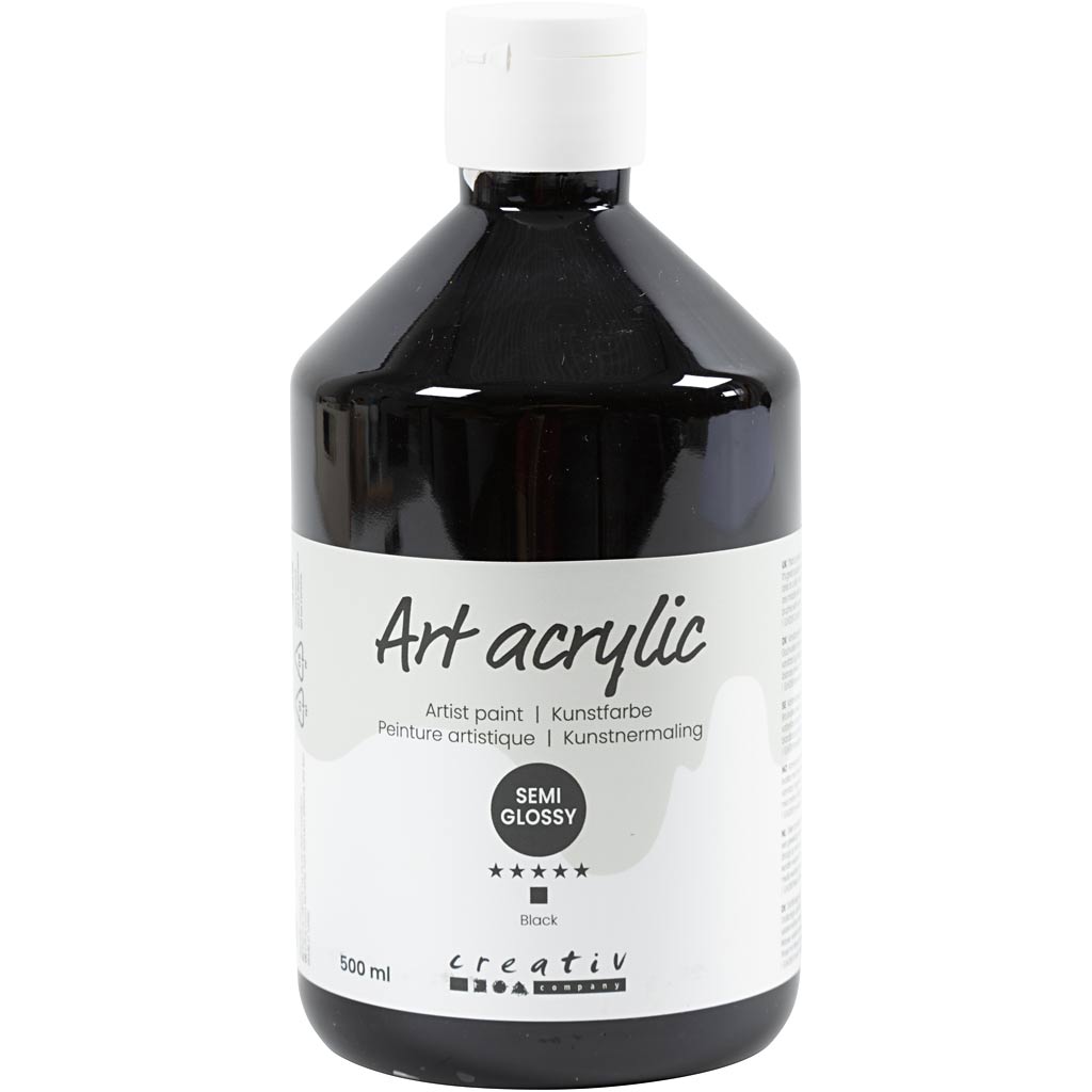 Pintura acrílica Art negro 500 ml