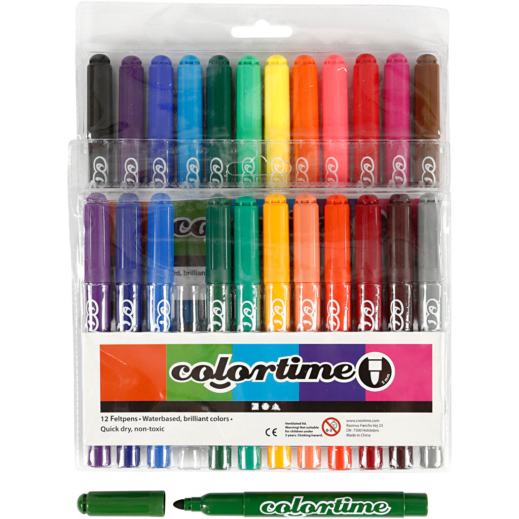 Rotuladores Colortime colores surtidos línea 5 mm — 24 ud (1 pack)