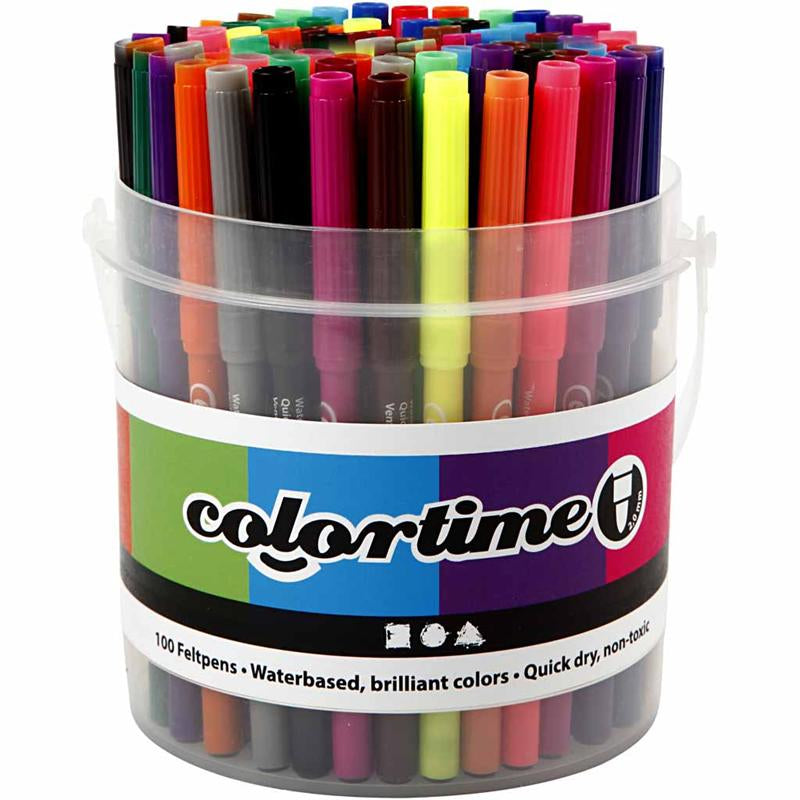 Rotuladores Colortime colores surtidos línea 2 mm — 100 ud (1 pack)