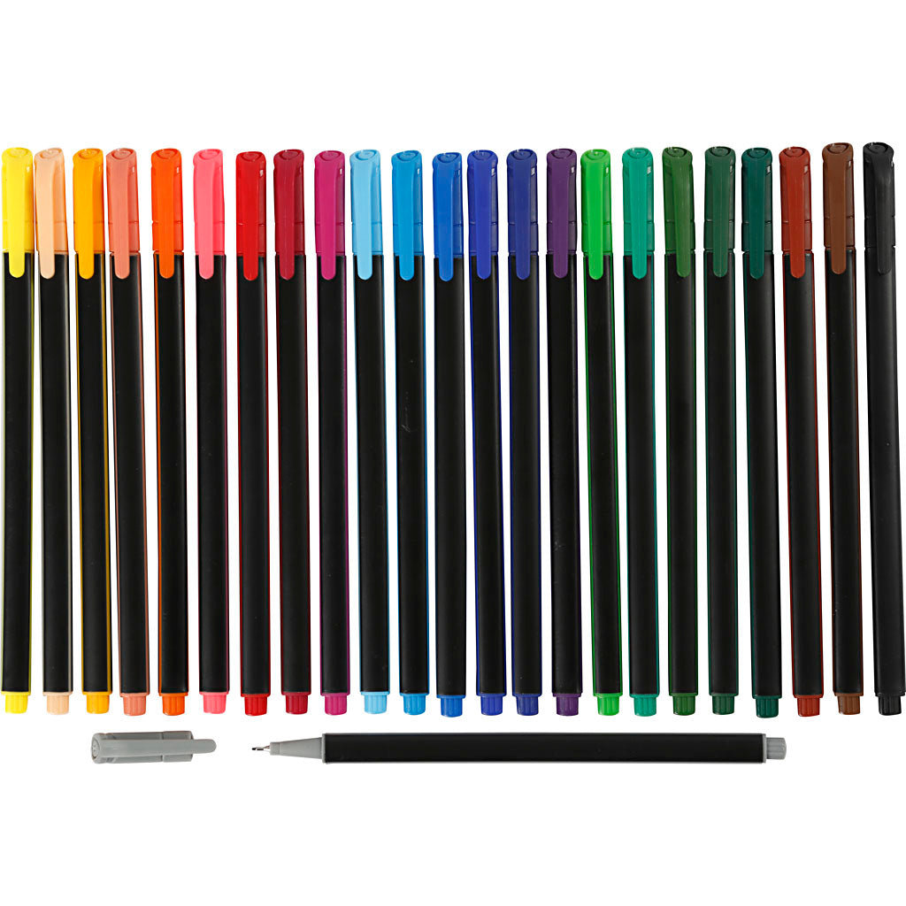 Rotuladores Colortime de línea fina colores surtidos línea 0.6-0.7 mm — 24 ud (1 pack)