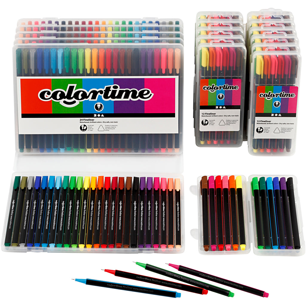 Rotuladores Colortime de línea fina colores surtidos línea 0.6-0.7 mm — 18 pack (1 pack)