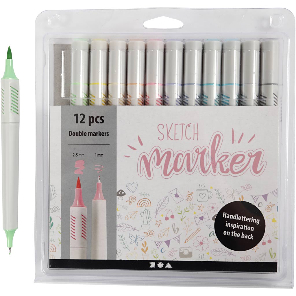 Rotuladores de boceto colores pastel — 12 ud (1 pack)