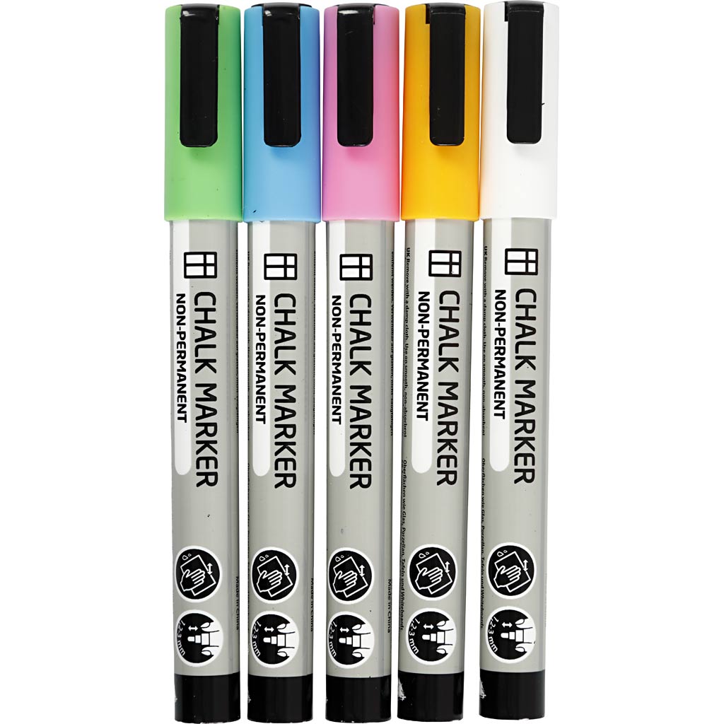 Rotuladores tiza líquida línea 1.2-3 mm — 5 ud (1 pack)