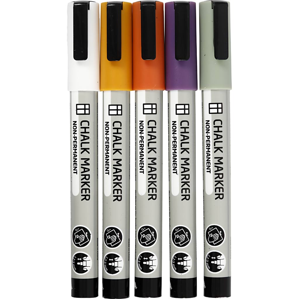 Rotuladores tiza líquida línea 1.2-3 mm — 5 ud (1 pack)
