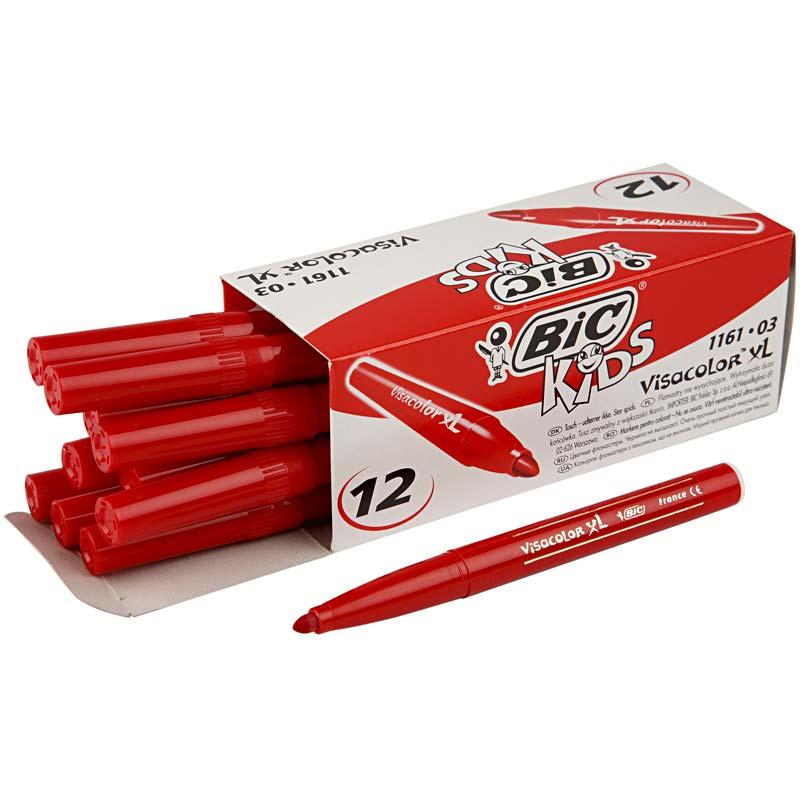 Rotulador BIC Visa Color rojo línea 3 mm — 12 ud (1 pack)