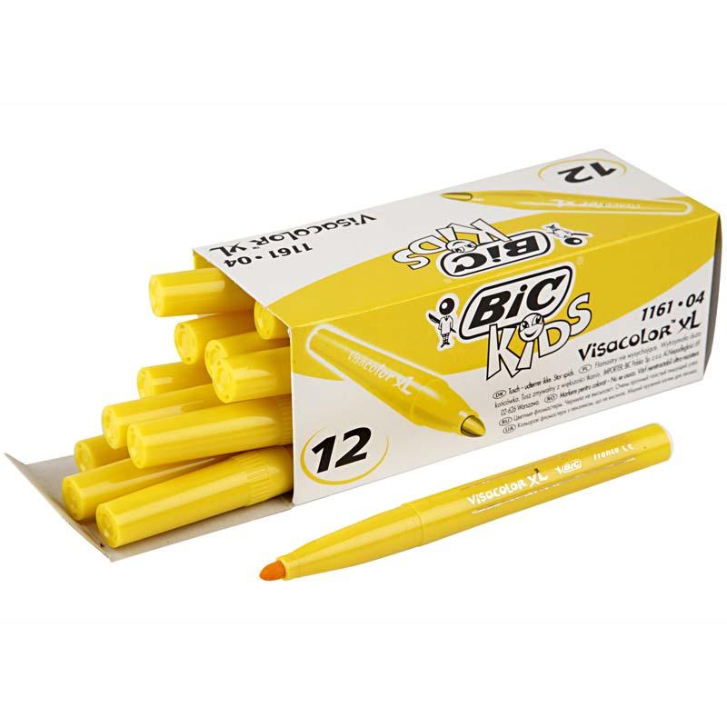 Rotulador BIC Visa Color amarillo línea 3 mm — 12 ud (1 pack)