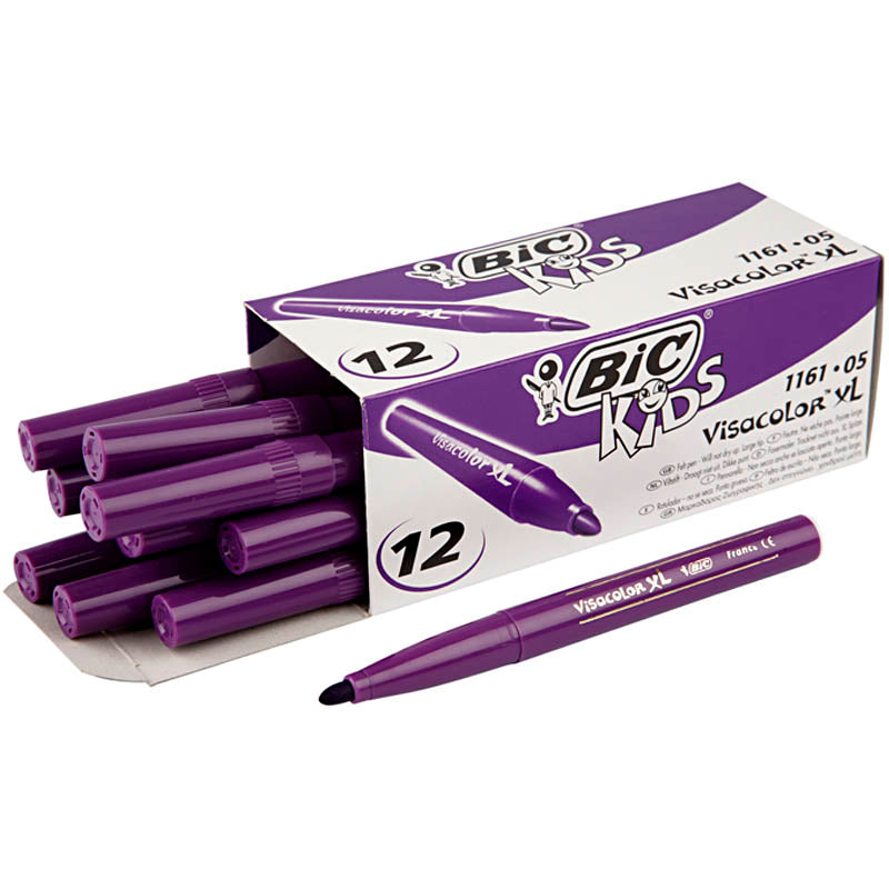 Rotulador BIC Visa Color morado línea 3 mm — 12 ud (1 pack)