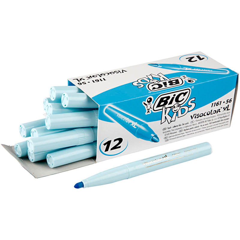 Rotulador BIC Visa Color azul claro línea 3 mm — 12 ud (1 pack)