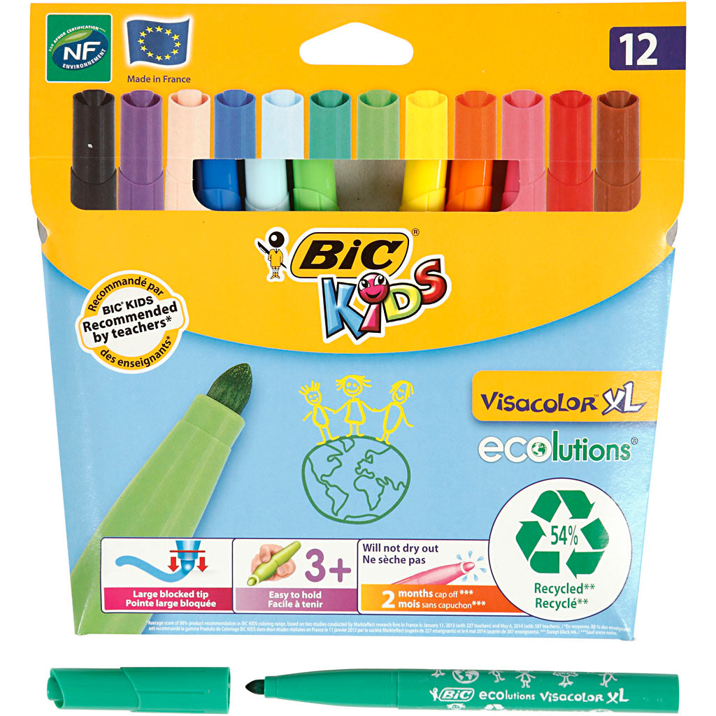 Rotulador BIC Visa Color colores surtidos línea 3 mm — 12 ud (1 pack)