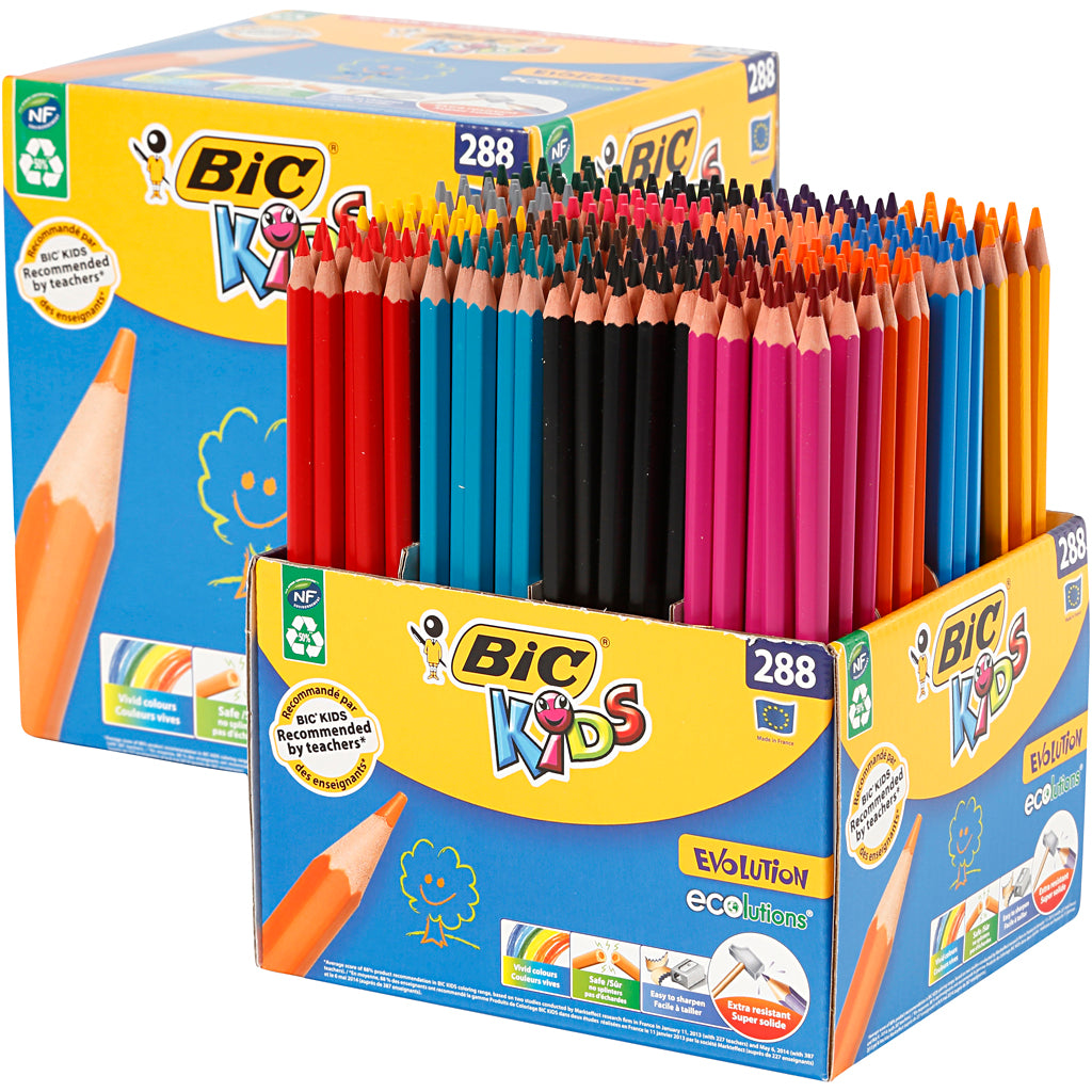 Lápices BIC Evolution colores surtidos L: 17.5 cm — 288 ud (1 pack)