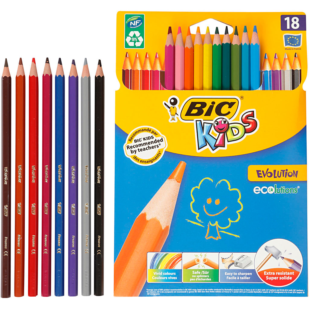Lápices BIC Evolution colores surtidos L: 17.5 cm — 18 ud (1 pack)