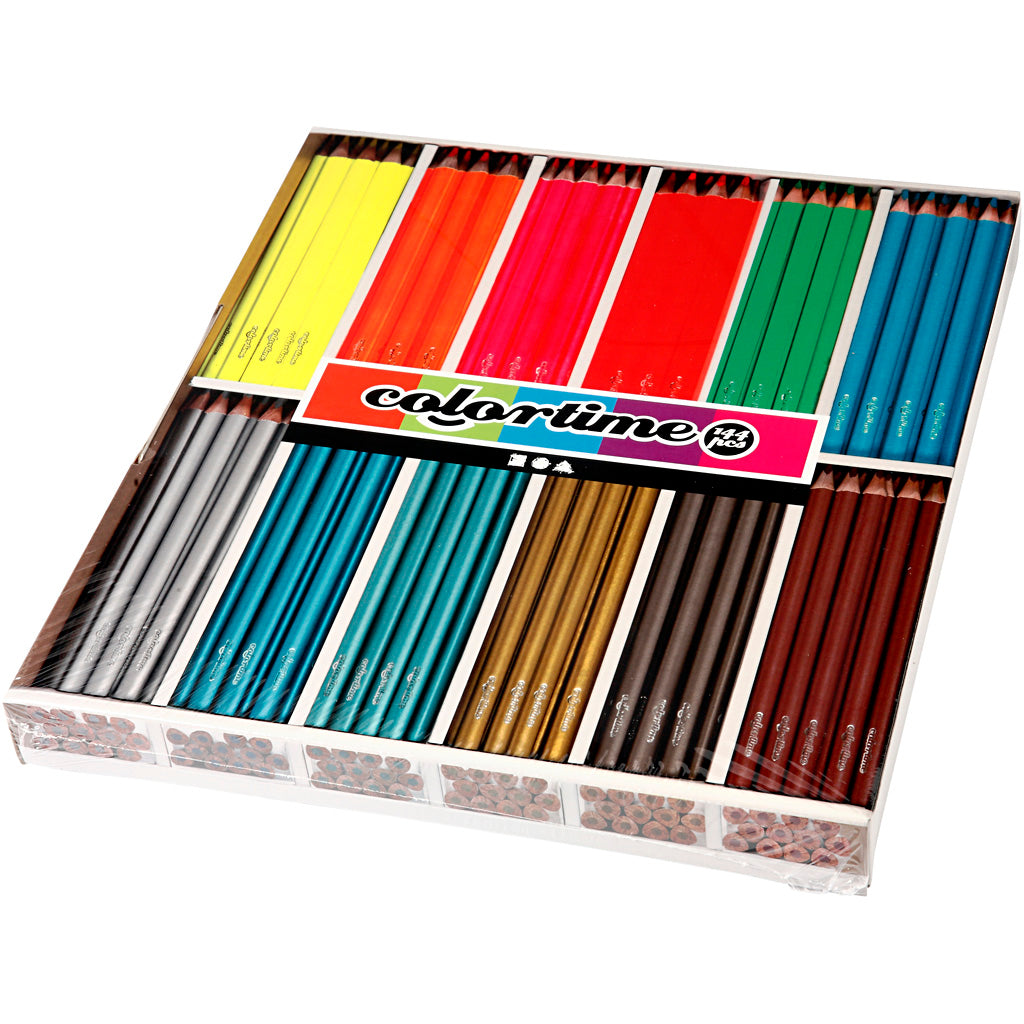 Lápices de colores Colortime metalizado L: 17.45 cm — 144 ud (1 pack)